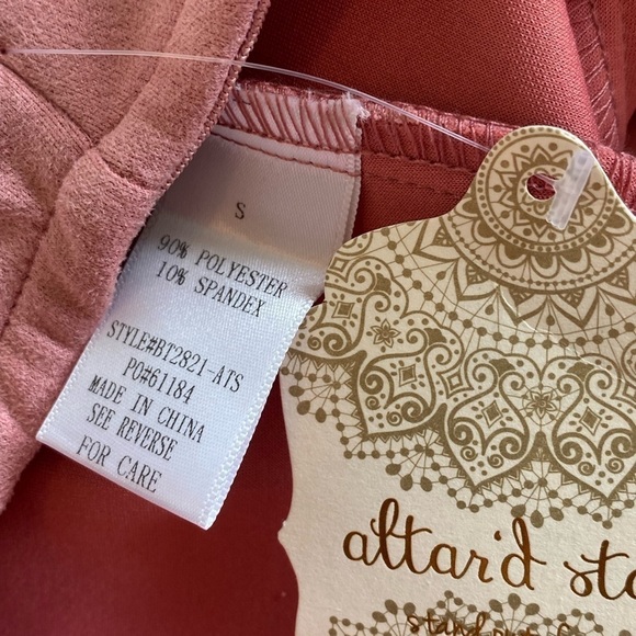 Altar’d State Pink Button Front Crop Corset Top Size small - Picture 7 of 9